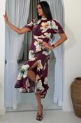 Lilith Floral Midi Dress Wine image