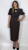 Emma Bow Dress Brown image