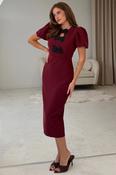 Emma Bow Dress Wine image