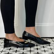 Angel Alarcon Elina 26505 Black Leather Ballet Pump image