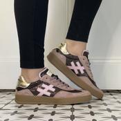 Another Trend A032 Pink Leather Trainers image