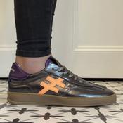 Another Trend Iconic Leather Sneakers A032 Dark Silver Plomo