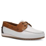 Ara 12-27704 New Port Leather Boat Shoes White &amp; Tan