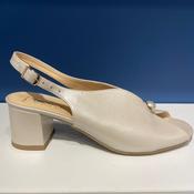 BIOECO 4261 Medium Block Heel V Front Sandal Pearl Leather image