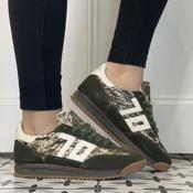 Back 70 Jogger Trainer Fur Cow Forest Green Butter