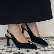 Bioeco 4290 Black Suede Slingback image