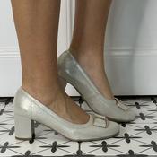 Bioeco 5754 Block Heel Court Shoe Gold image