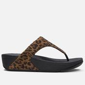 Fitflop LULU Toe-post Sandal Leopard Print Suede