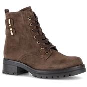 Gabor Script 8027.02 Cacao Brown Suede Laced Ankle Boot image