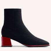 Gioseppo 80683 Black Sock-Style Ankle Boots Red Heel image