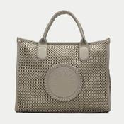 Hispanitas Raffia Shopper Shoulder Bag BV264717 Alga Green