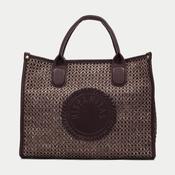 Hispanitas Raffia Shopper Shoulder Bag BV264717 Hazelnut Brown