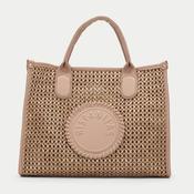 Hispanitas Raffia Shopper Shoulder Bag BV264717 Almond