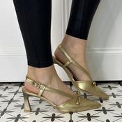 Hispanitas HV264678 Giorgia Leather Slingback Platino Gold image