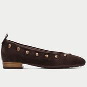 Hispanitas Oslo HI265058 Espresso Brown Suede Ballerina