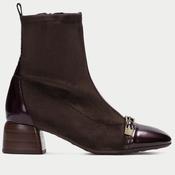 Hispanitas Varsovia BHI265016 Espresso Brown and Burgundy Ankle Boot