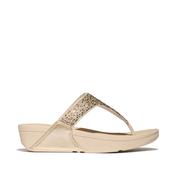 Fitflop Lulu Crystal Mix Metallic Toe-Post Sandals Platino