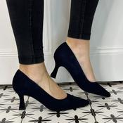Lodi Jona Heel Pumps Navy Suede