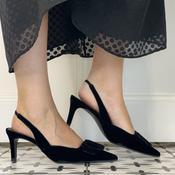Lodi Nestor Black Velvet Slingbacks image