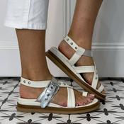 MJUS Corfu N14004 Leather Sandal Latte &amp; Silver