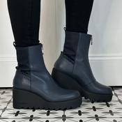 Marco Moreo Liege Centre Zip M0031 Navy Leather Ankle Boot image