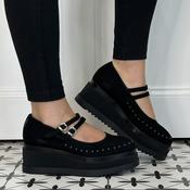 Marco Moreo Stockholm M009 Black Suede Platform Mary-Jane image
