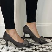 Marian 2513 Ferro Grey Court Shoe Silver Bow image