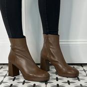 Marian Platform Ankle Boot 14205 Saddle Tan Leather