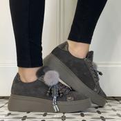 Meline 665 ACC-LO Taupe Suede Platform Trainers image