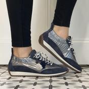 Meline 721 DM Blue Metallic Retro Trainer image
