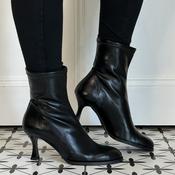 Miss Elastic 75341 Stretch Stiletto Heel Black Ankle Boot image