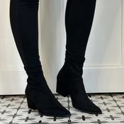 Miss Elastic 75376 Black Stretch Block Heel Ankle Boot image