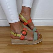 Oh My Sandals 6024 Leather Sandals Coral Multicolour