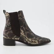 Paul Green Leather Chelsea Boots 8271 Boa Snake Print