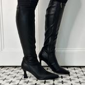 Pedro Anton Dublin Heel Knee High Boot in Black