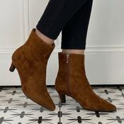 Pedro Anton Felicity Kitten Heel Tan Suede Ankle Boot image