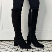 Pedro Anton Yasmine Knee High Black Suede Boot image