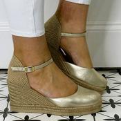 Unisa Castilla Espadrilles Platino Gold Leather image