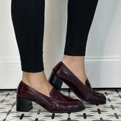 Unisa Leavit Patent Burgundy Leather Loafer image