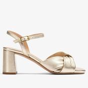 Unisa Medway Block Heel Leather Sandal Platino Gold image