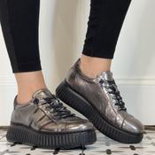 Wonders A-5201 Xfly Plomo Dark Silver Leather Trainers image
