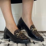 Wonders C-6030 Alondra 30 Leopard Print Black Loafers image