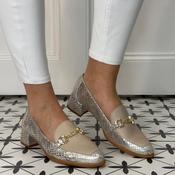 Wonders C-6030 Alondra 30 Snake Print Gold Beige Loafers image