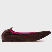 Wonders Triana 32 Suede Ballerina A-3832 Testa Brown