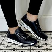 Ara Osaka 2.0 H Fit Leather Trainers 12-24801-NAVY