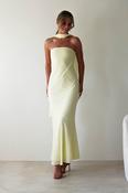 Carli Strapless Chiffon Maxi Dress | Yellow image