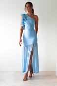 Stephanie Mesh Ruffle Maxi Dress | Blue image