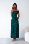 Jessie Floral Print Ruched Maxi Dress | Green image