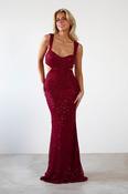 Tora Cut Out Sequin Maxi Dress | Dark Red image
