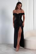 Serena Off The Shoulder Gown | Black image